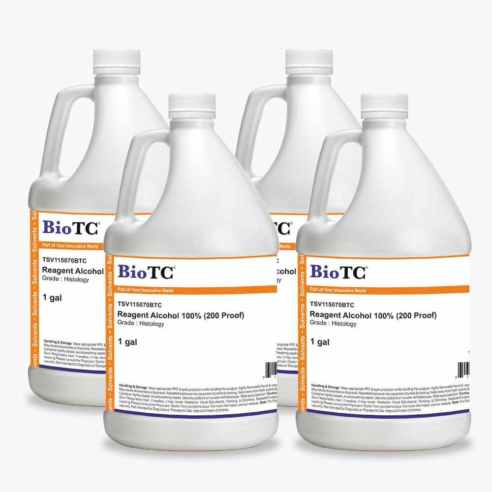 Reagent Alcohol 100% (200 Proof) for Histology - 4X1gal